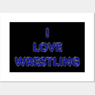 I Love Wrestling - Blue Posters and Art